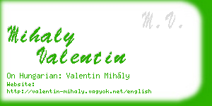 mihaly valentin business card