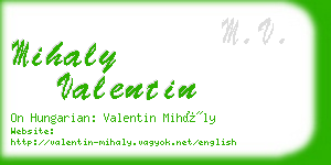 mihaly valentin business card